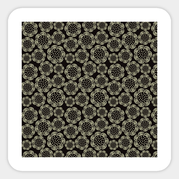 Black Floral Pattern Sticker by FloralPatterns